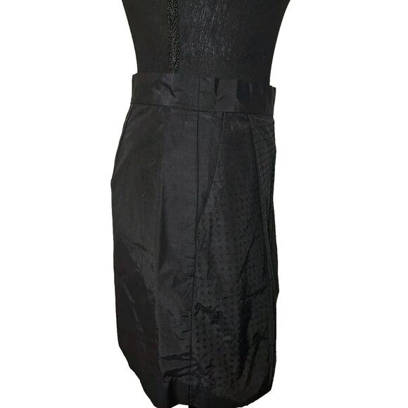 NWT! Kate Spade Saturday Black Mini Skirt Sz4 Pockets & Pleats Perforated Cotton - Picture 6 of 10